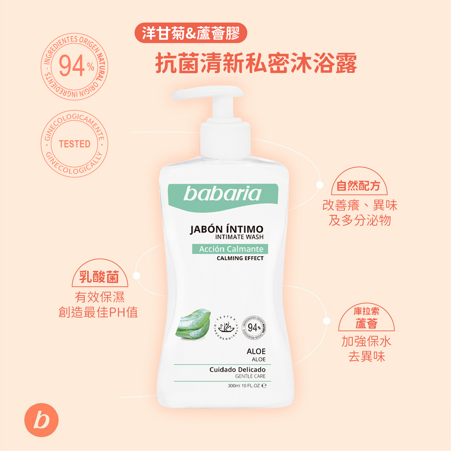 <洋甘菊&蘆薈膠>抗菌清新私密沐浴露