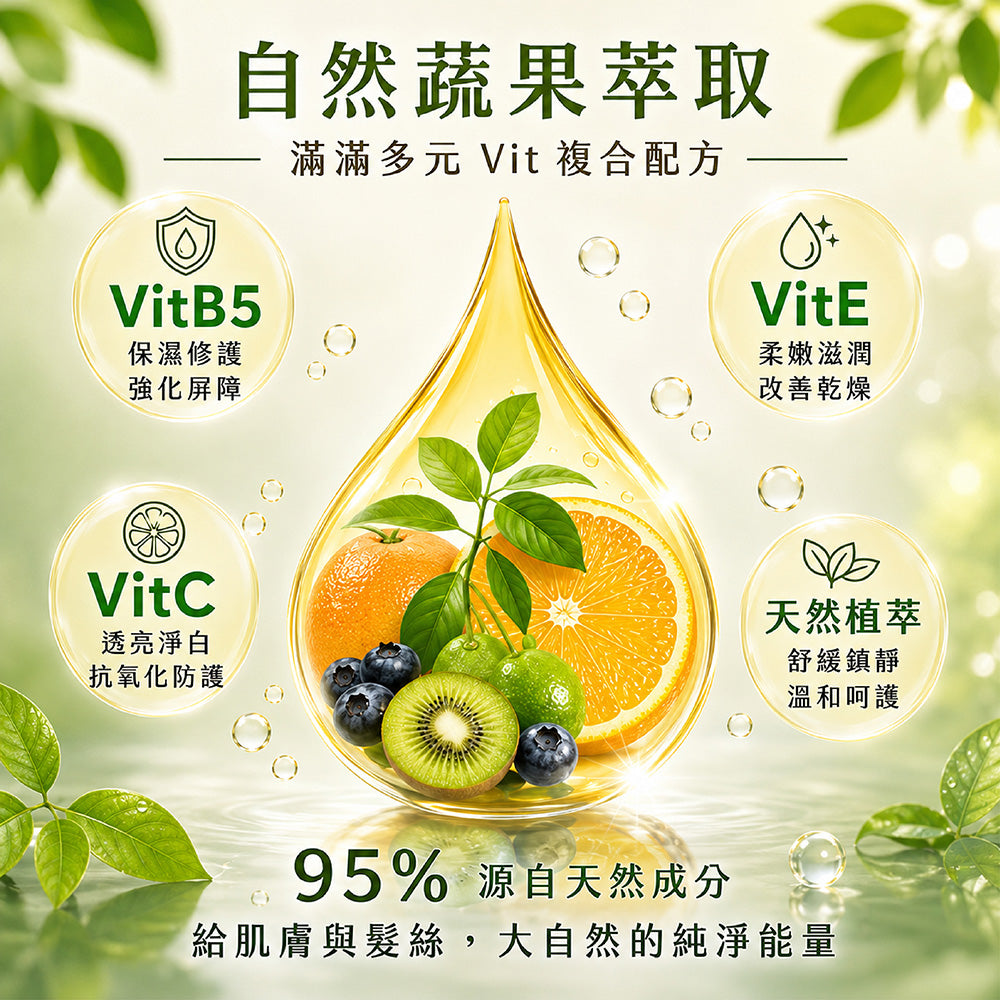 PH5.5蔬果Vit~洗髮&沐浴<2in1>清潔露