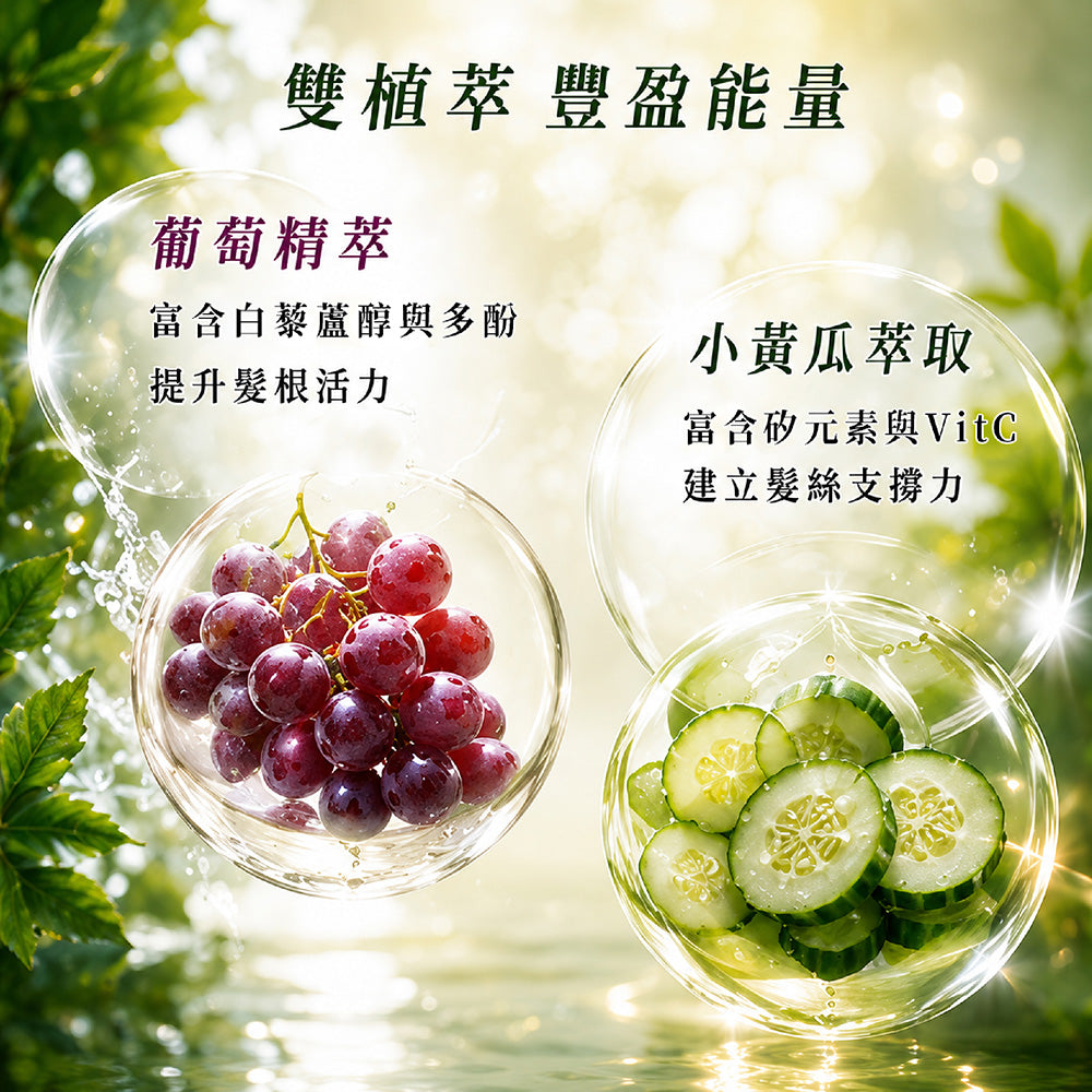 <黃瓜&葡萄>髮根立體豐盈洗髮露